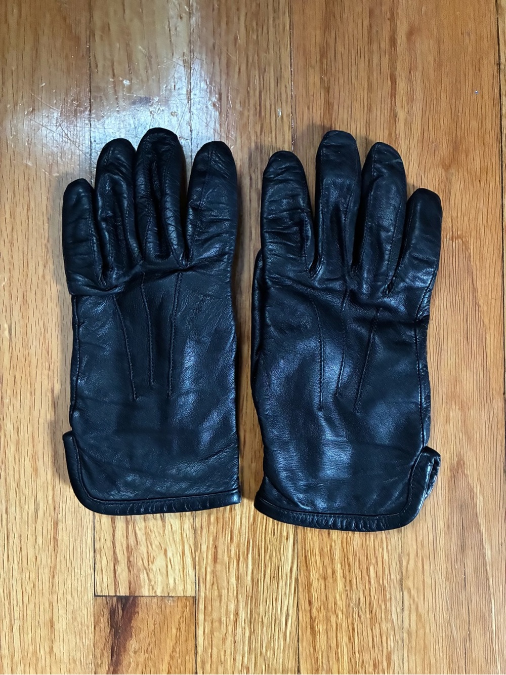 VTG Coach Black Broken-In Soft Leather Wrist Gloves Acrylic Lined Women’s Size M